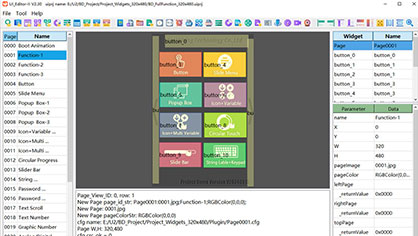 HMI Display Project for a Complete Functional Demo in 320x480