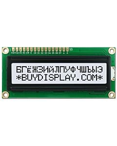 16x2 Russian-Cyrillic Character LCD Display,Black on White,3.3V-5V