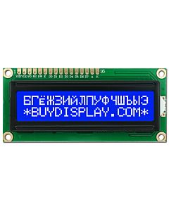 16x2 Russian-Cyrillic Character LCD Module,White on Blue,3.3V-5V