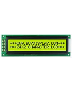 3.3V-5V Character Module 24x2 LCD Display Datasheet,HD44780,Black on YG