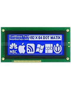4 inch 192x64 Graphic LCD Display Module KS0107,KS0108,White on Blue