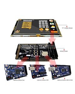 Arduino 5 inch TFT LCD Touch Screen Shield RA8875 Library for Mega Due Uno