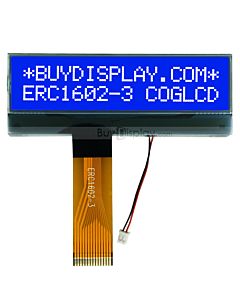 COG LCD Display 2x16 Character Module,FPC Connection,White on Blue