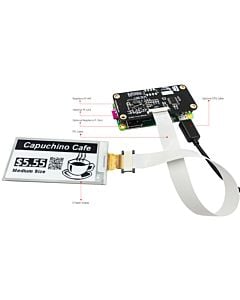 Connect Black 2.6 inch e-Ink Display to Raspberry Pi Hat