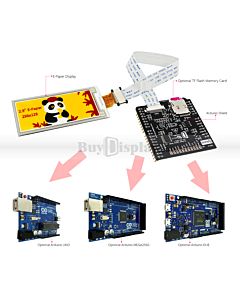 Quad-Color 2.9 inch e-Paper 296x128 Display w/Arduino Shield,Library