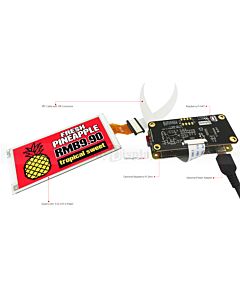 Quad-Color 3.52 inch e-Ink Display w/Raspberry Pi HAT,e-Paper 180x384 IoT