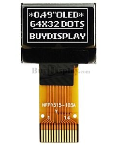 White 0.49 inch OLED Display Panel 64x32 IIC I2C SSD1315 Connector FPC