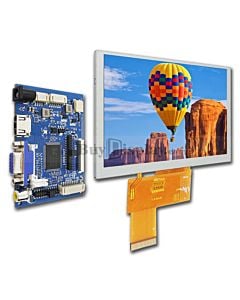 IPS 5" LCD Module HDMI,VGA,Video Driver Board and 800x480 TFT Display