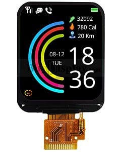 1.69 inch 240x280 Round Rectangle IPS TFT LCD Screen Soldering FPC