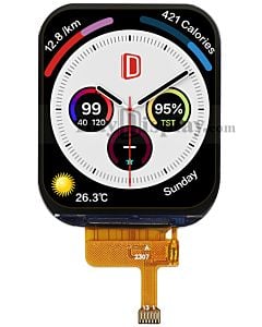 1.95 inch 240x282 Round Rectangle IPS TFT LCD Display SPI GC9307 4-wire SPI