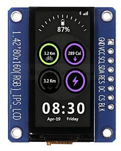 1.42 inch 80x160 TFT LCD Display Panel 4-wire SPI with Breakout Board