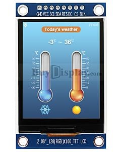 2.08 inch 128x160 IPS TFT LCD Display Module for Arduino,Raspberry PI