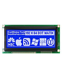 Low-Cost 19264 192x64 Graphic LCD Display Module Blue White Color
