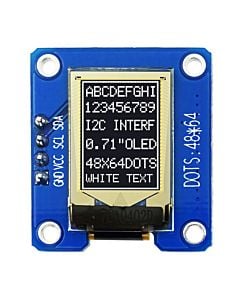 I2C White 0.71 inch OLED Display Module 64x48 Arduino,Raspberry Pi