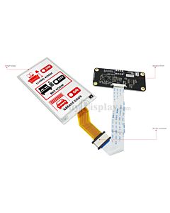 Red 3.7 inch e-Paper Display Raspberry Pi HAT,e-Ink 240x416