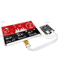 Red 7.5 inch e-Ink Display Arduino Shield,Library 800x480 for ESL