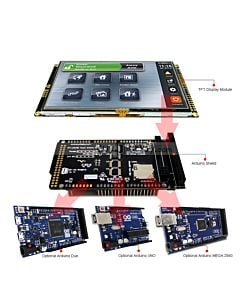 Serial SPI Arduino 5 inch TFT LCD Touch Shield RA8875 for Mega Due Uno