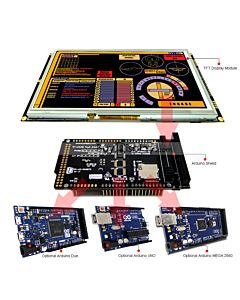 Serial SPI Arduino 8 inch TFT LCD Touch Shield RA8875 for Mega Due Uno