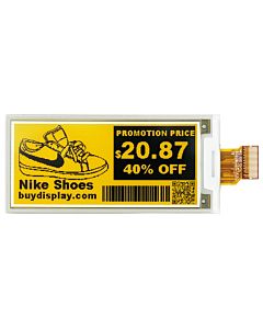 Yellow 2.9 inch e-Paper 296x128 e-Ink Display Panel Serial SPI
