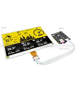 Yellow 7.5 inch e-Paper Display Arduino Shield,Library 800x480