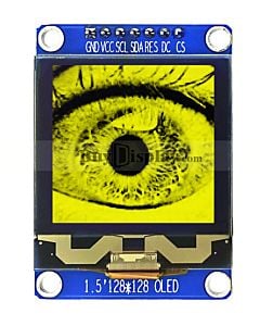 Yellow 128x128 OLED Module SPI I2C  Arduino,Raspberry Pi 1.5