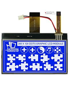 3 inch Graphic Touch Display LCD Backlight Module 240x120, White on Blue 