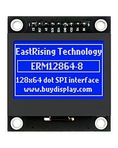 1.54 inch Blue 128x64 Graphic LCD Display Module,SPI for Arduino 