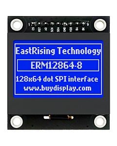 1.54 inch Blue 128x64 Graphic LCD Display Module,SPI for Arduino 