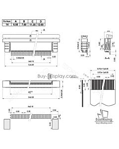 14 Pins 0.5mm Pitch Top Contact  ZIF Connector,FPC Connector