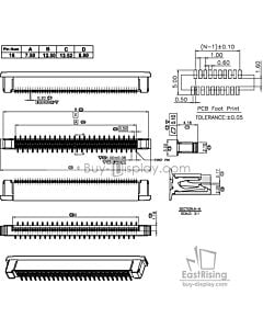 16 Pins 0.5mm Pitch Vertical  ZIF Connector,FPC Connector