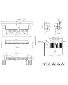 40 Pin 0.5mm Pitch Bottom Contact  ZIF Connector,FPC Connector