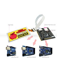 Quad-Color 3.52 inch e-Paper 180x384 Display w/Arduino Shield,Library