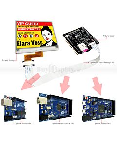 Quad-Color 4.2 inch e-Paper 400x300 Display w/Arduino Shield,Library