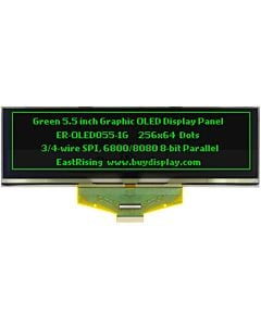 Green Grayscale 5.5 inch Graphic OLED Display Panel 256x64 SSD1322 Parallel/SPI