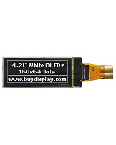 白色16级灰度1.21英寸图形OLED显示屏160x64 SSD1362/SPI接口