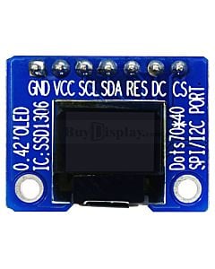 Serial SPI I2C White 0.42 inch Arduino,Raspberry Pi OLED Display 72x40