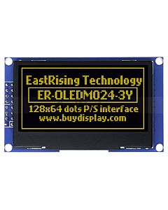 黄色2.4寸OLED显示模块/128x64点阵配转接板/可配电阻式触摸屏