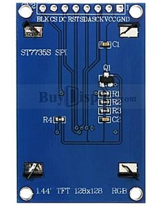 方形1.44寸彩色液晶显示模块/128x128点阵/ST7735S控制器/4SPI/可配套ARDUINO/RASPBERRY PI用