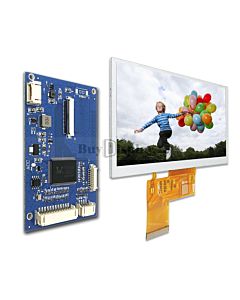 5寸480x272 TFT LCD彩色液晶显示模块配液晶屏驱动板/Video+VGA接口