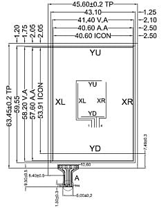 2.6寸4线电阻式触摸屏