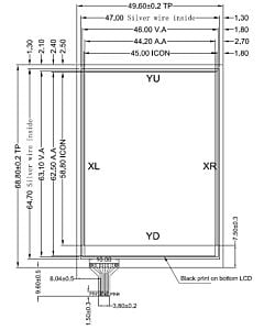 2.8 inch 4 Wire Resistive Touch Panel Screen