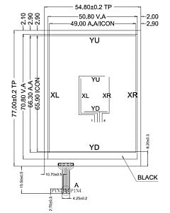 3.2 inch 4 Wire Resistive Touch Panel Screen