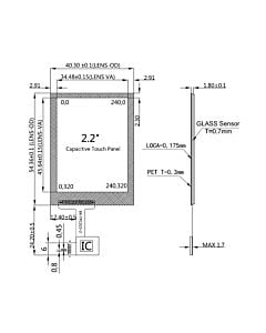 2.2 inch Capacitive Touch Panel Screen with Controller FT6236