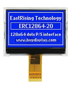 2 inch Low Cost Blue 128x64 Graphic COG LCD Display ST7567 SPI