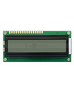 LCD Module 16x1 Display,Pin Configuration,Wide Angle,Black on White