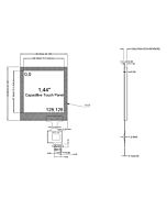 1.44 inch Capacitive Touch Screen Panel with Controller FT6336U for 128x128