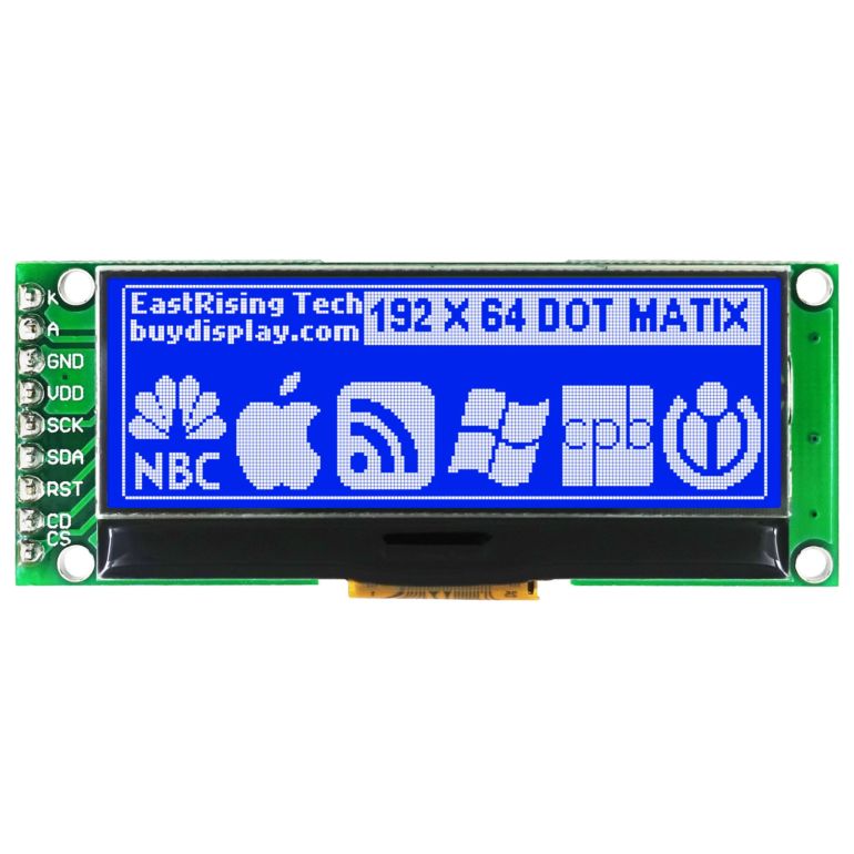 2 inch Blue 192x64 Graphic LCD Display Module,ST7525,SPI for Arduino