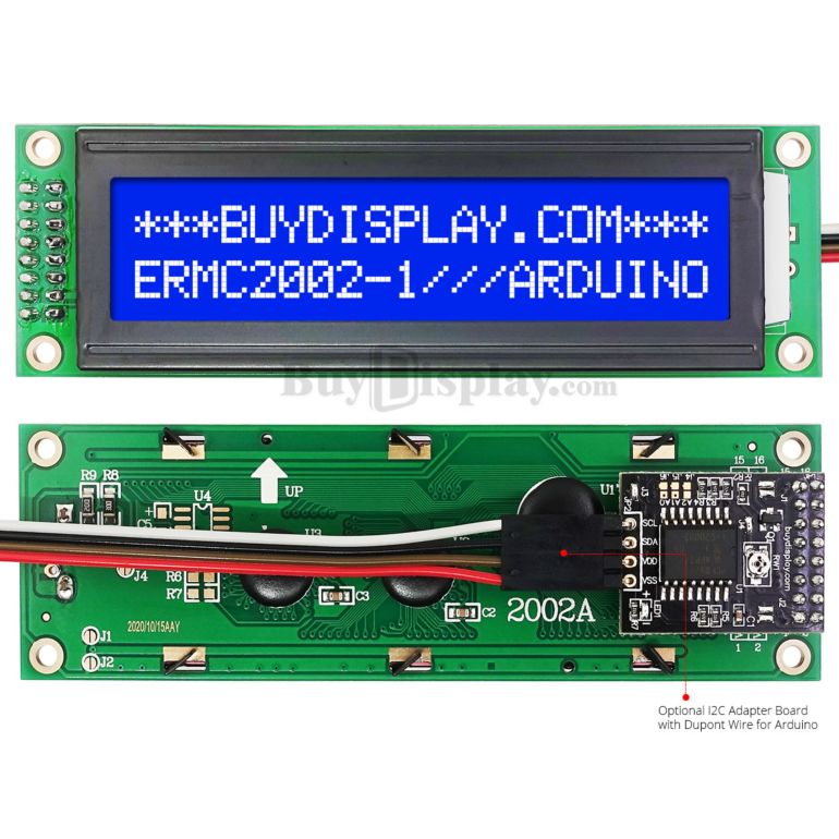 Low-Cost 2002 20x2 Charcter LCD Display Module Blue White Color