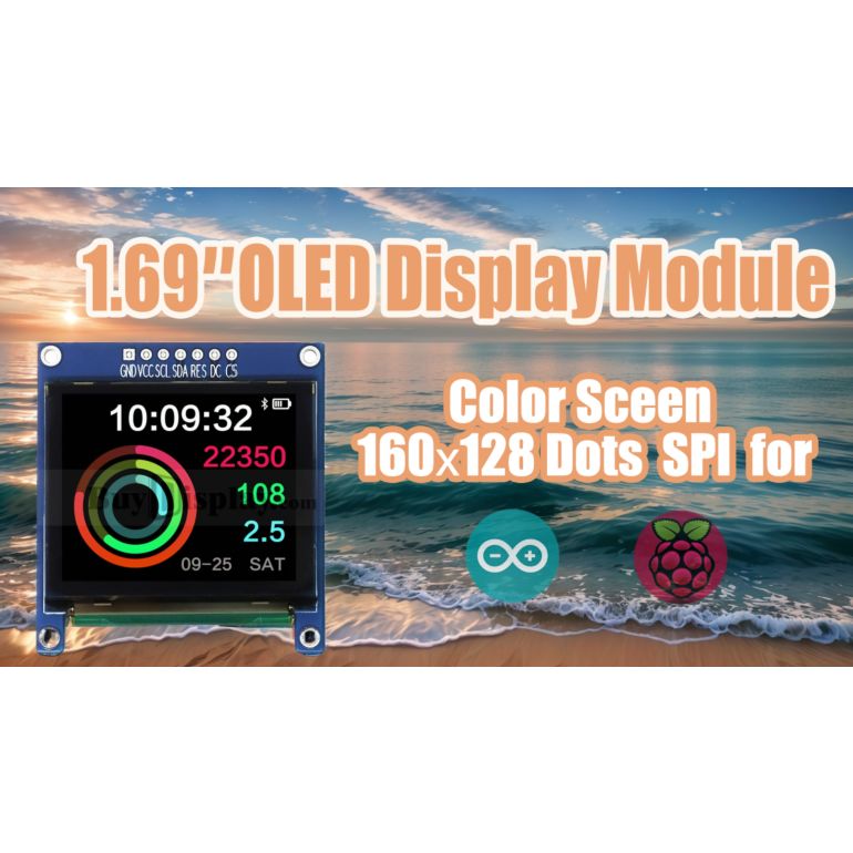 Color 1.69 inch OLED Display Module 160x128 Arduino,Raspberry Pi