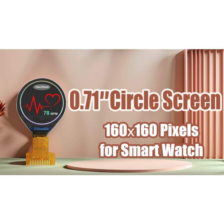 0.71 inch IPS TFT LCD Display 160x160 Round Circle Screen for